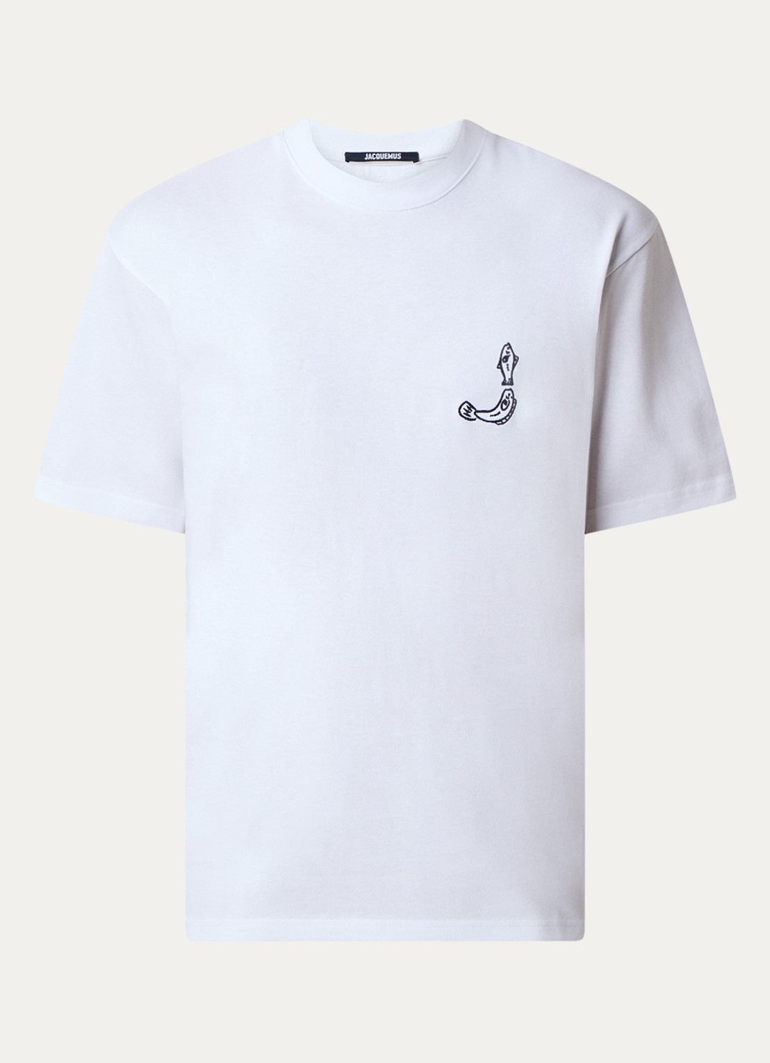 Jacquemus T-shirt met logo- en backprint - voorkant 4 wit