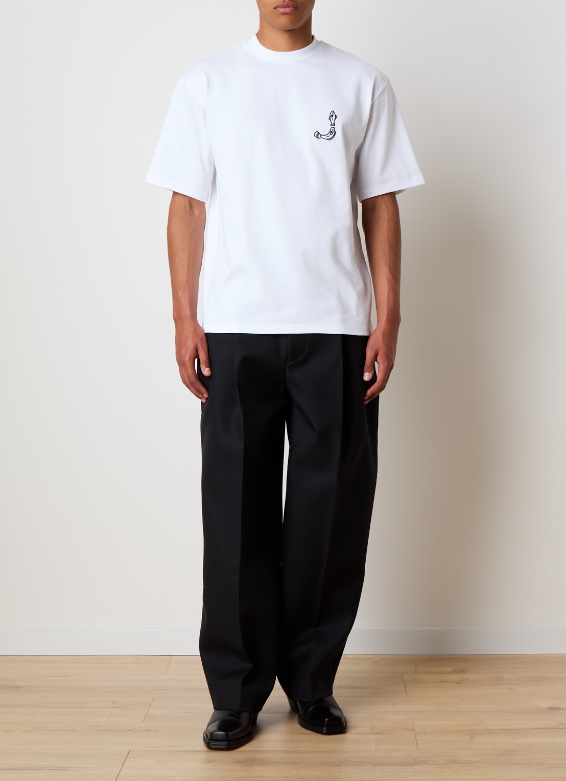 Jacquemus T-shirt met logo- en backprint - voorkant 5 wit