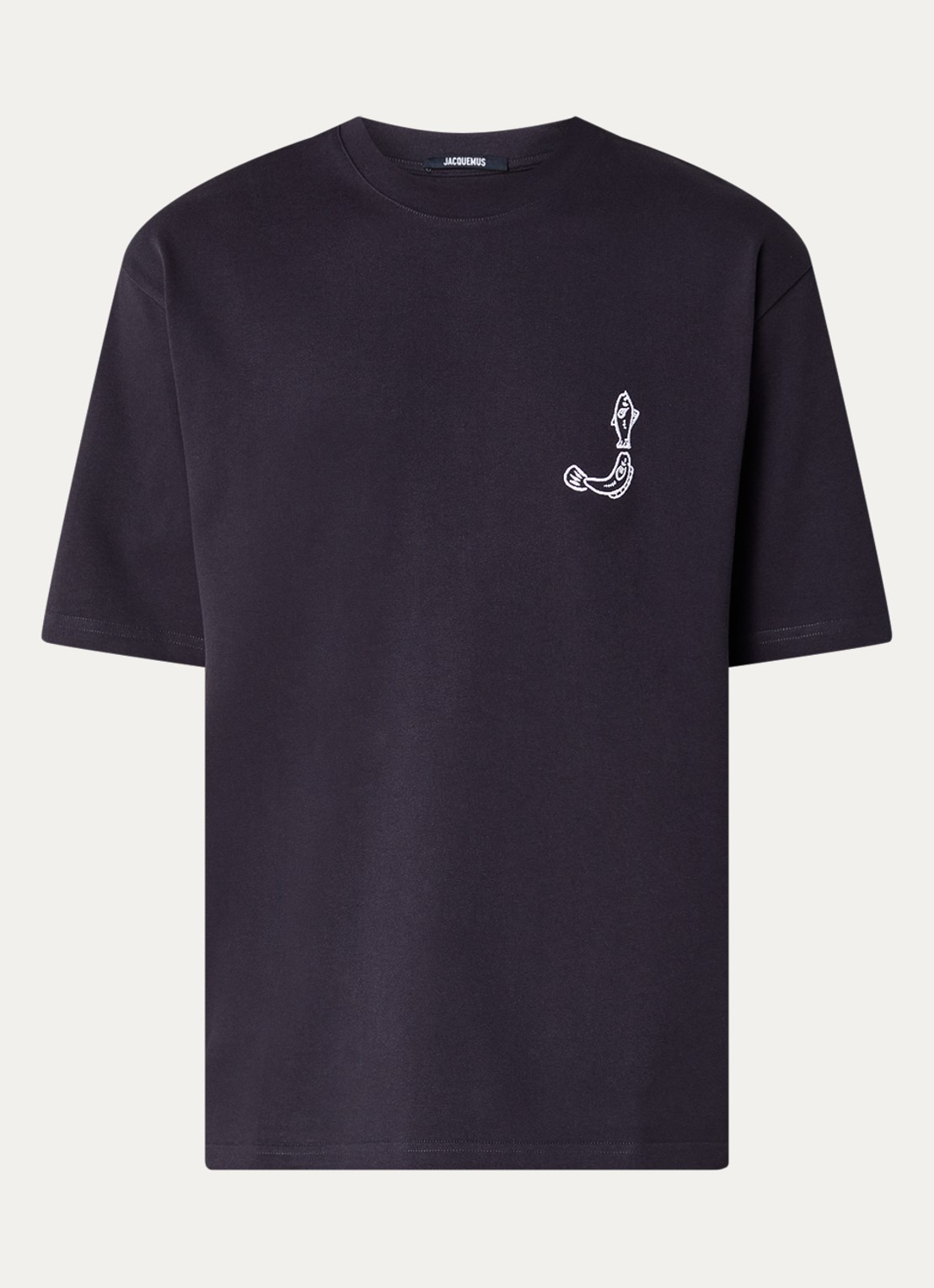 Jacquemus T-shirt met logo- en backprint - voorkant 4 donkerblauw