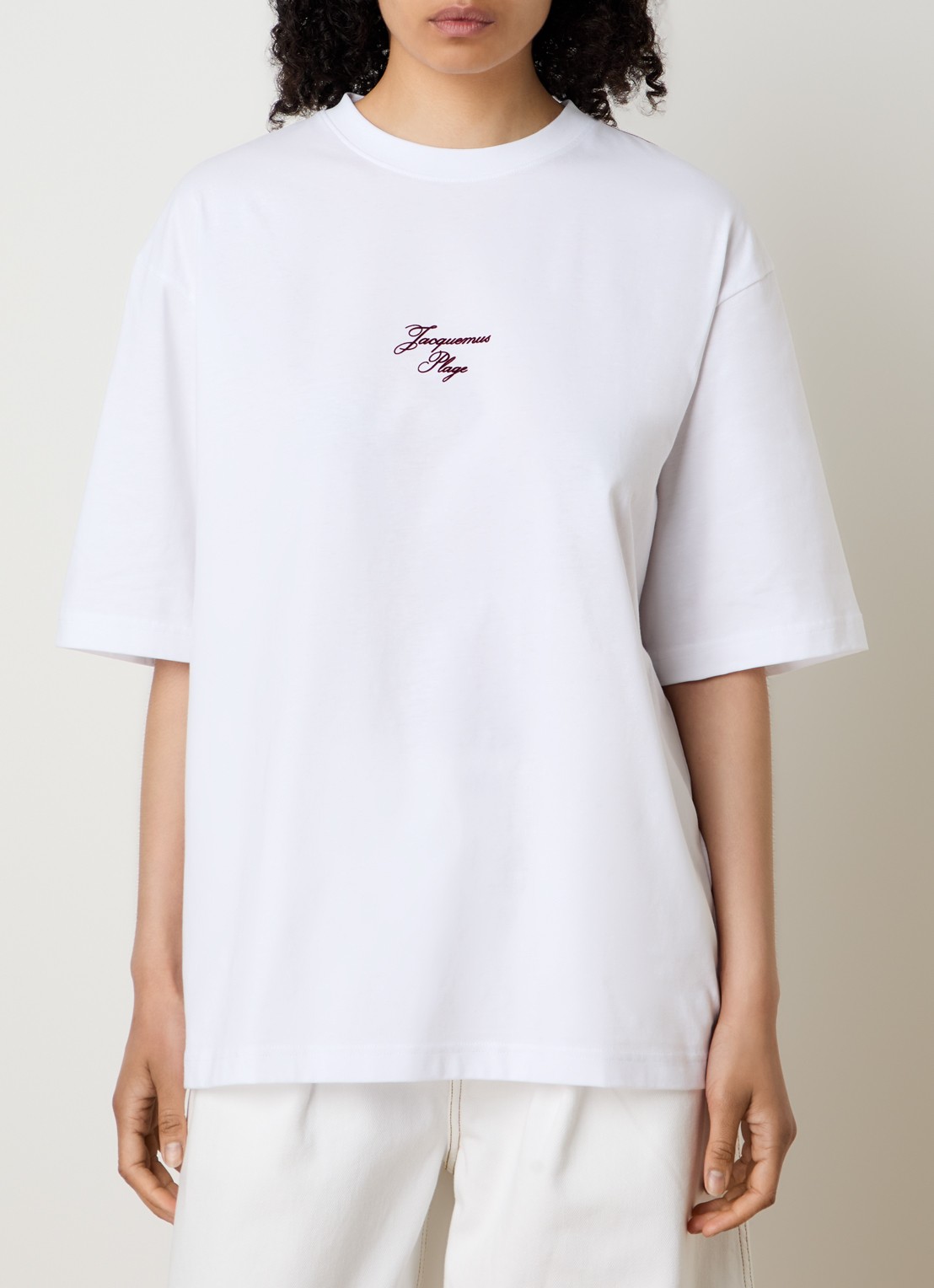 Jacquemus T-shirt met logo- en backprint - achterkant rood
