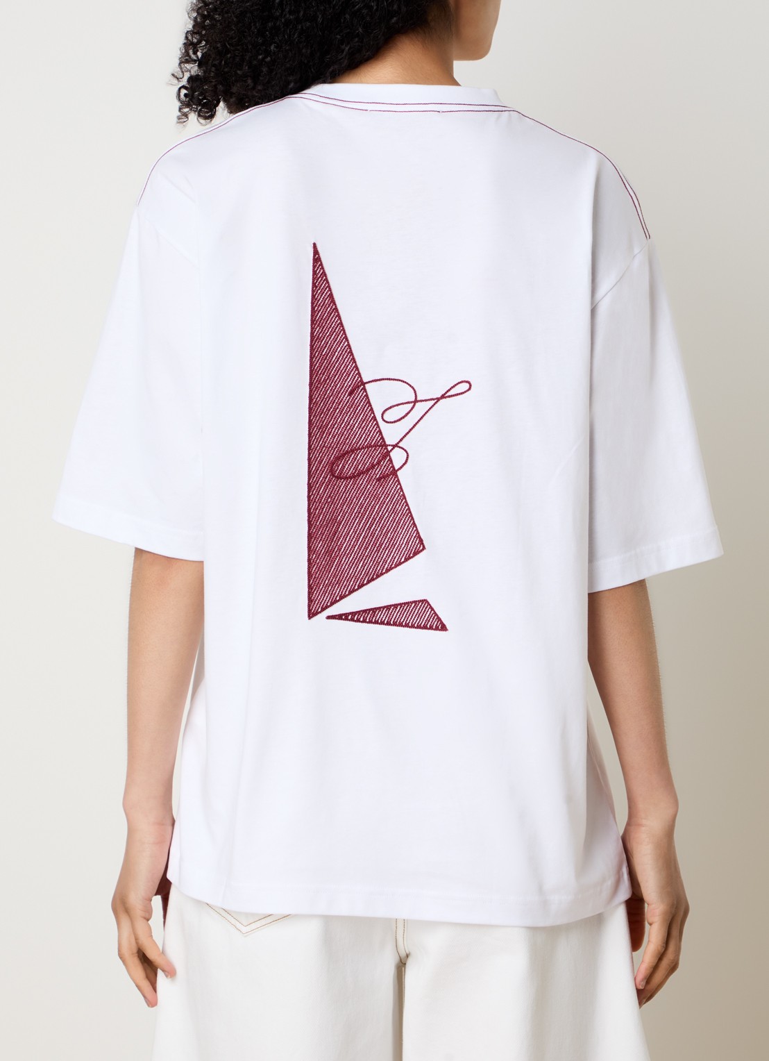Jacquemus T-shirt met logo- en backprint - detail 4 rood