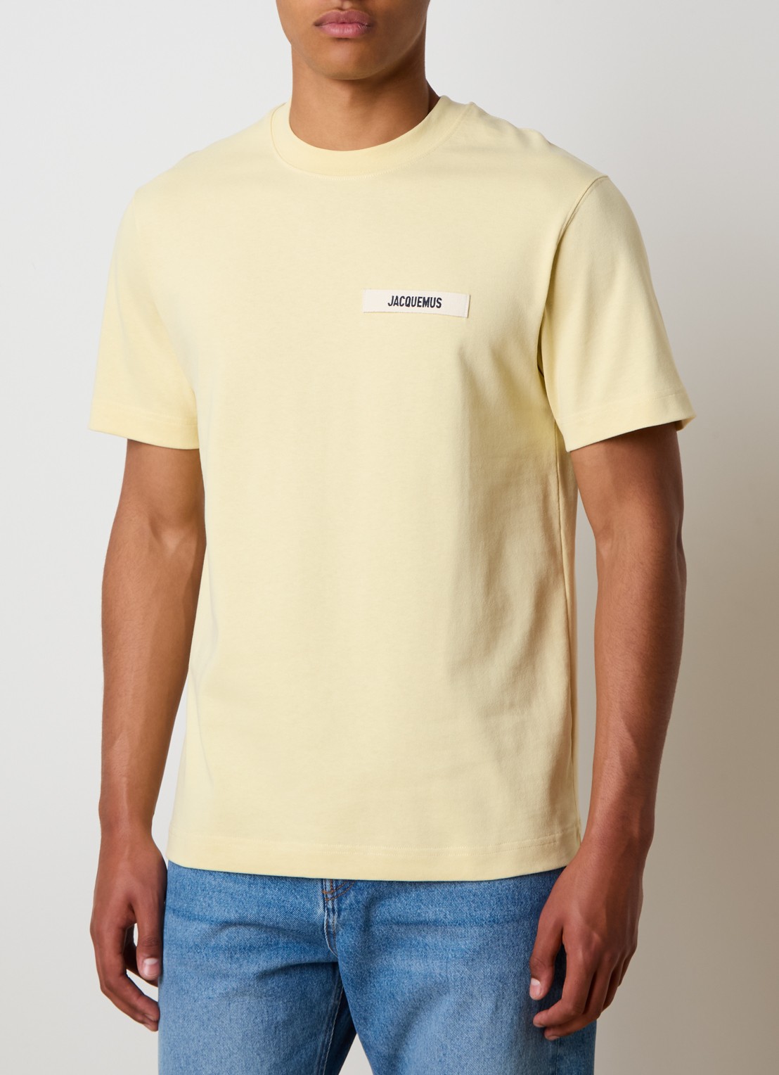 Jacquemus T-shirt met logo - detail 4 lichtgeel
