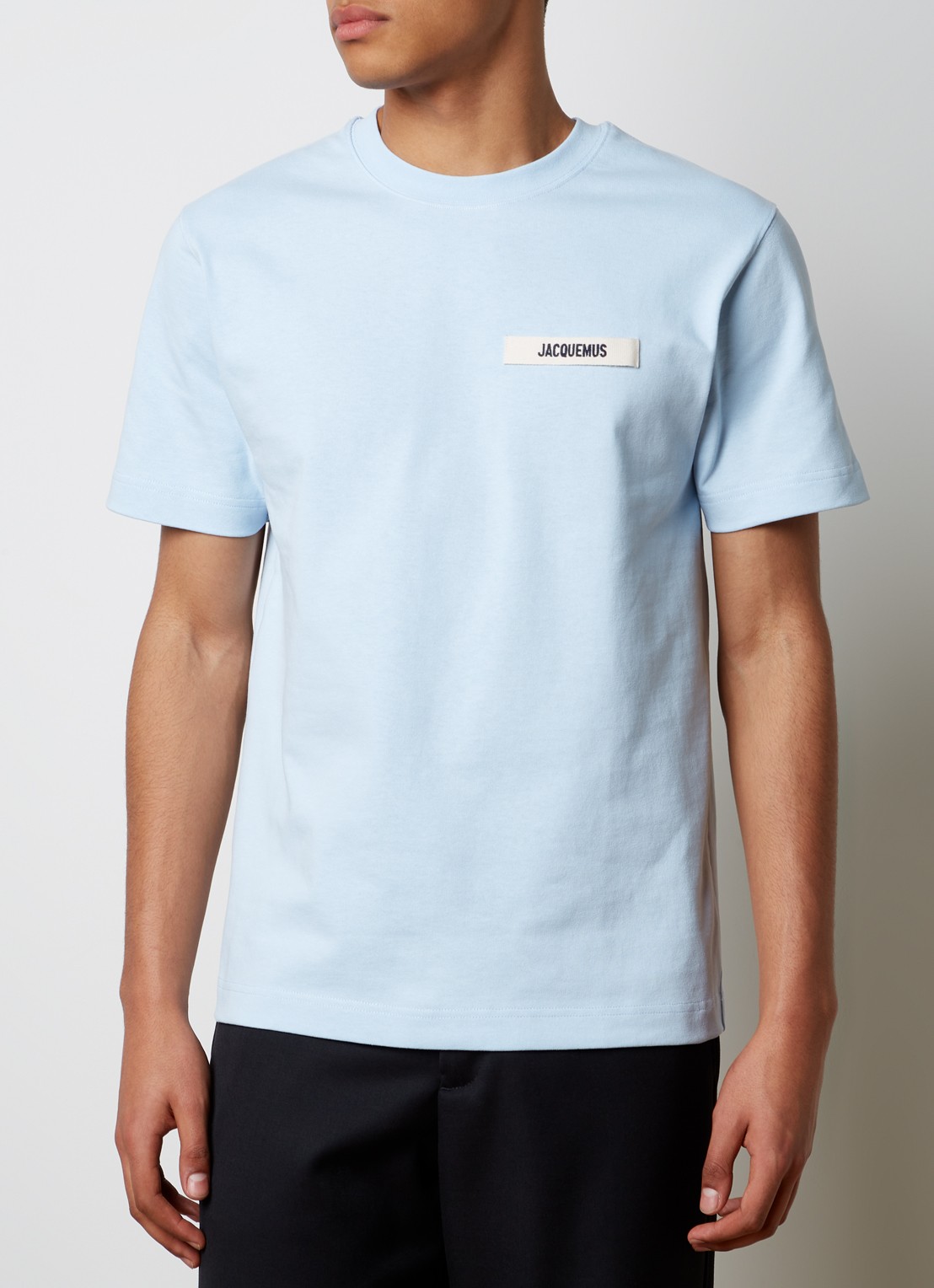 Jacquemus T-shirt met logo - detail 3 lichtblauw
