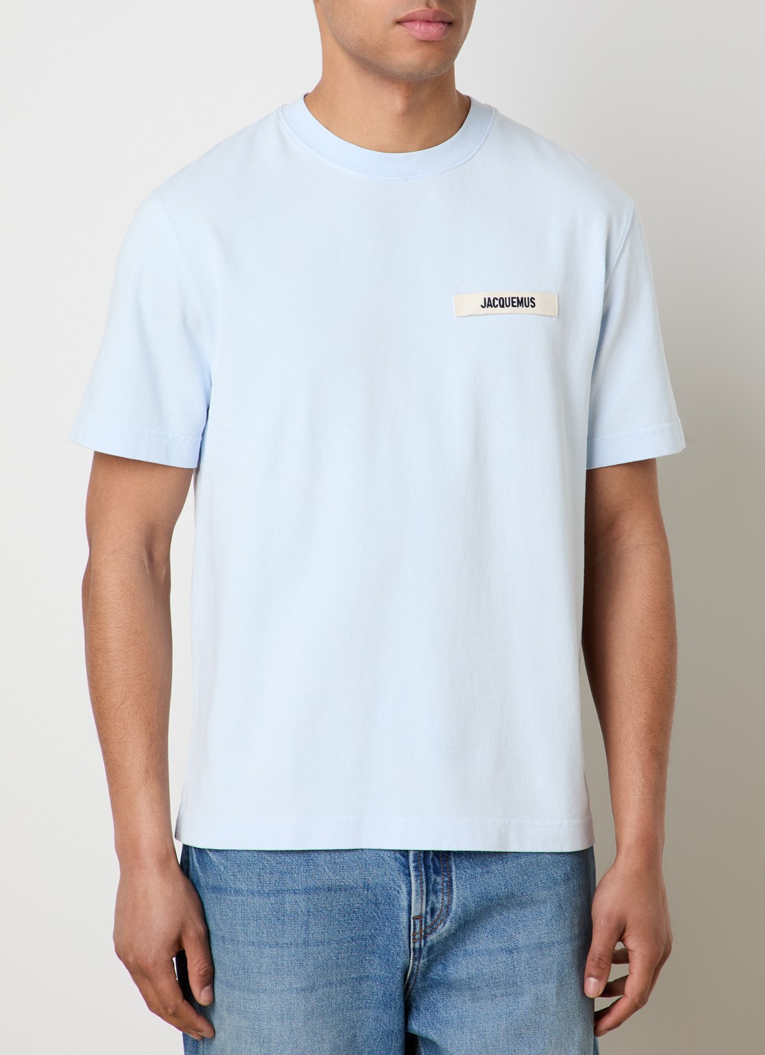 Jacquemus T-shirt met logo - detail 4 lichtblauw