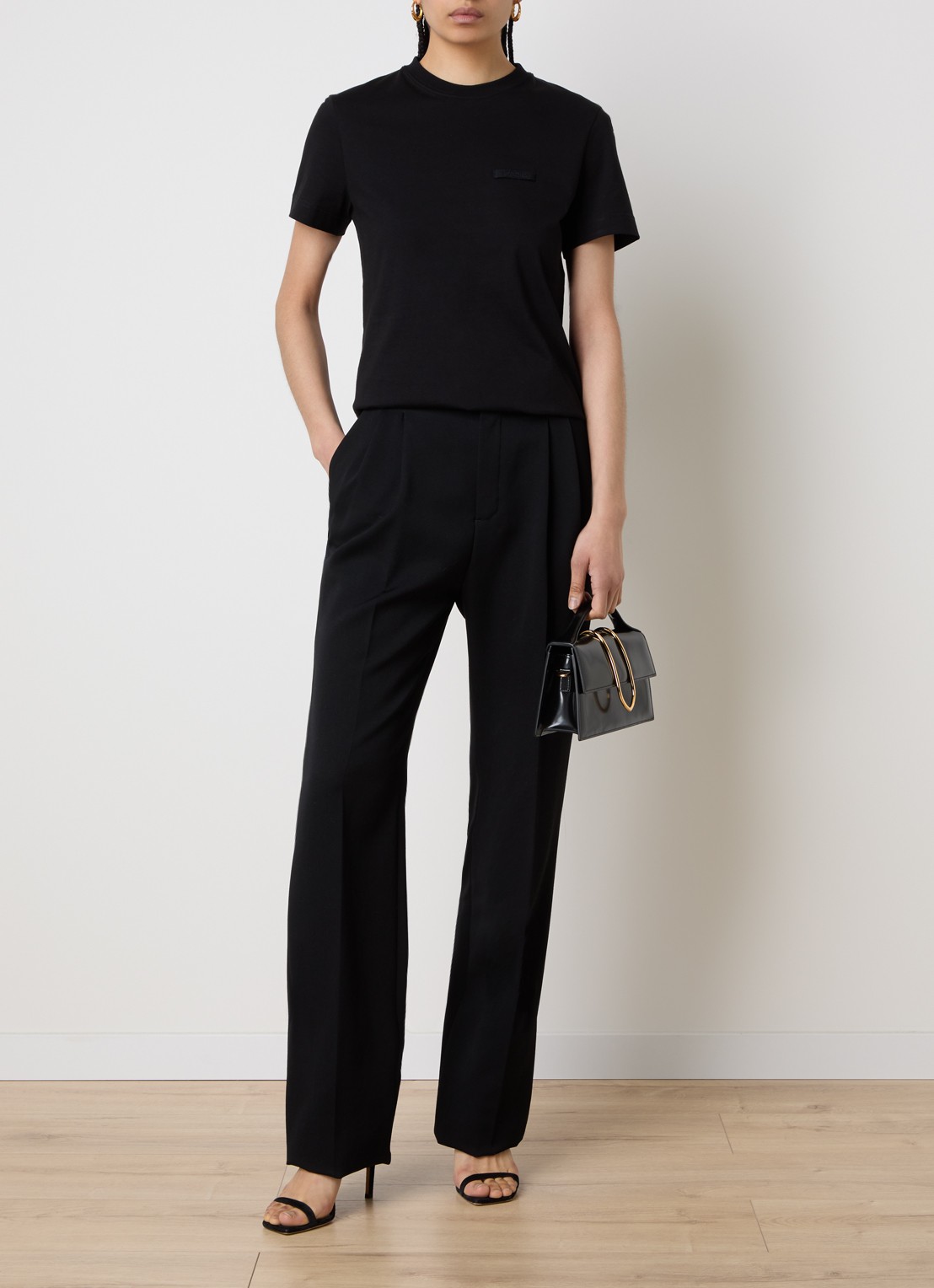 Jacquemus T-shirt met logo - voorkant 2 zwart