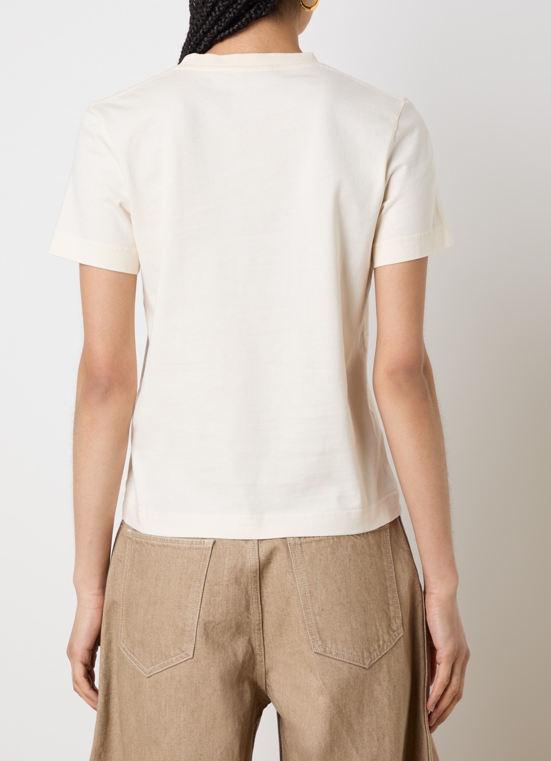 Jacquemus T-shirt met logo - achterkant 3 creme
