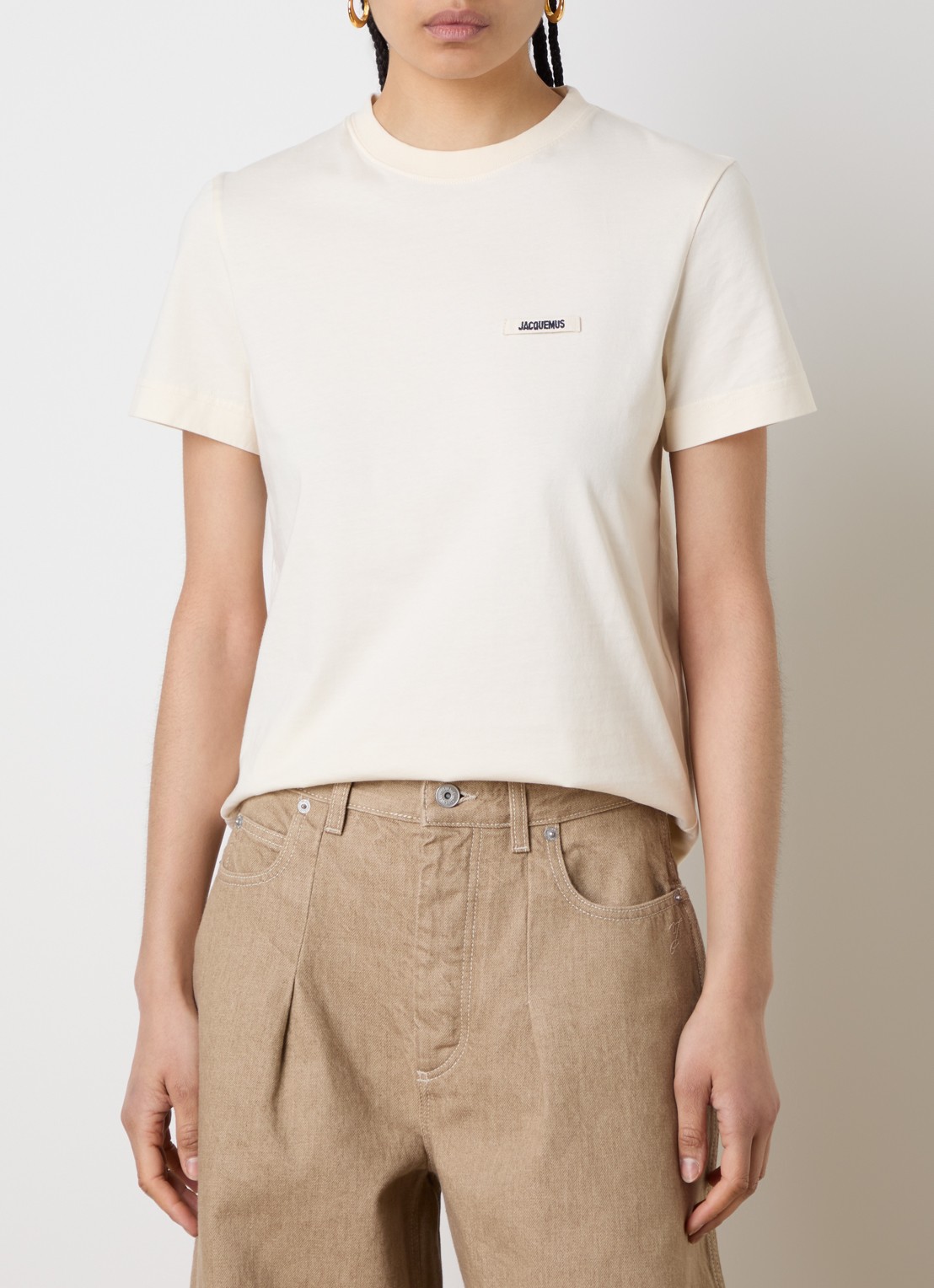 Jacquemus T-shirt met logo - detail 4 creme