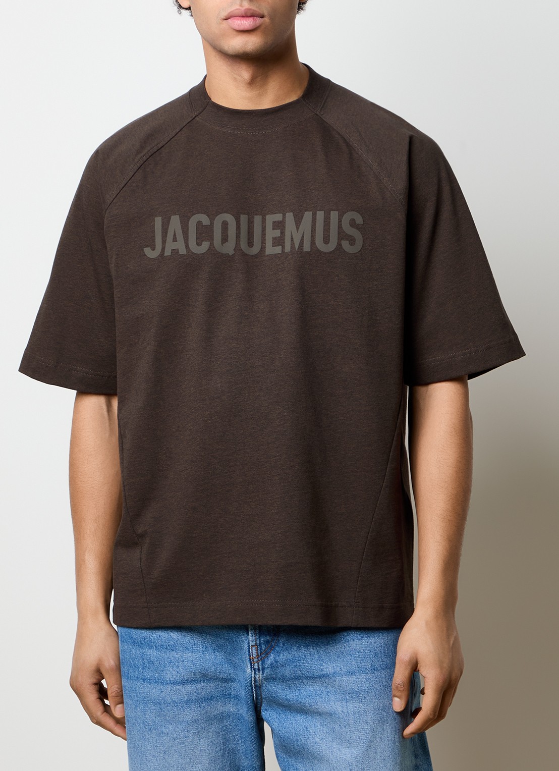 Jacquemus T-shirt met logoprint - detail 3 donkerbruin