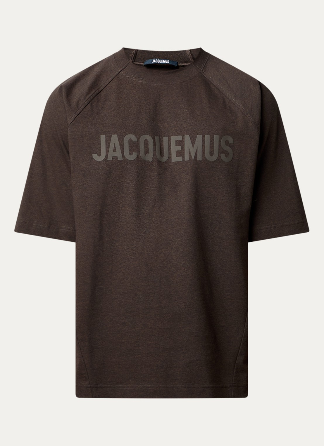 Jacquemus T-shirt met logoprint - voorkant donkerbruin