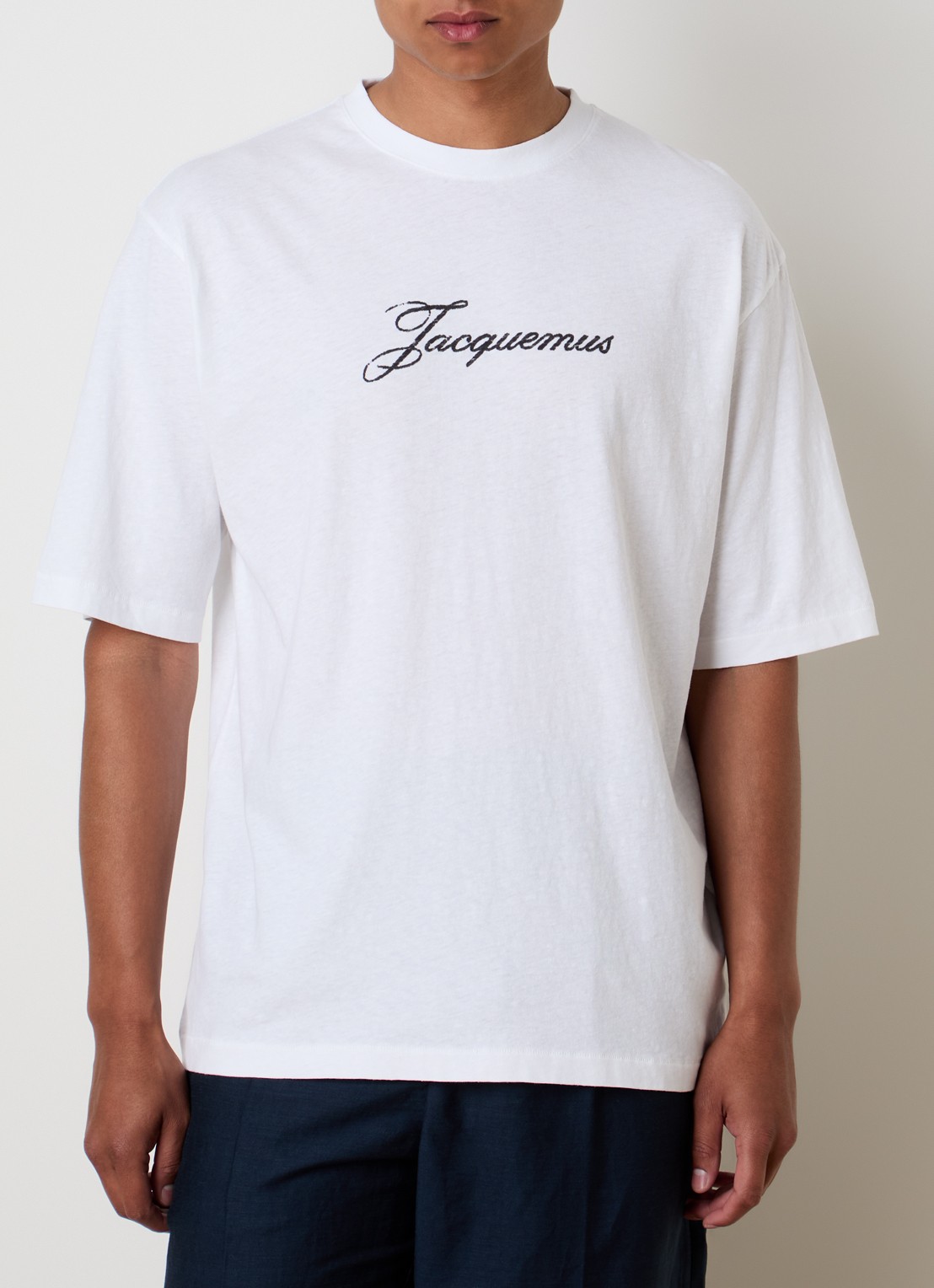 Jacquemus T-shirt met logoprint - detail 4 wit