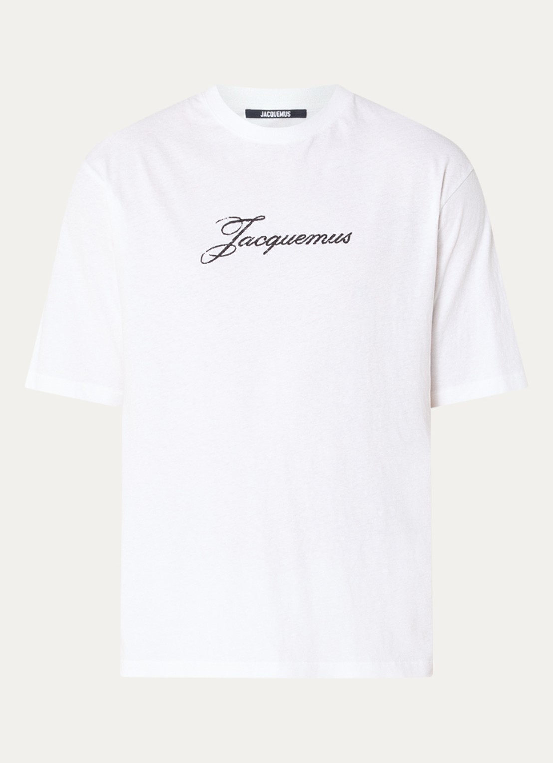 Jacquemus T-shirt met logoprint - voorkant 2 wit