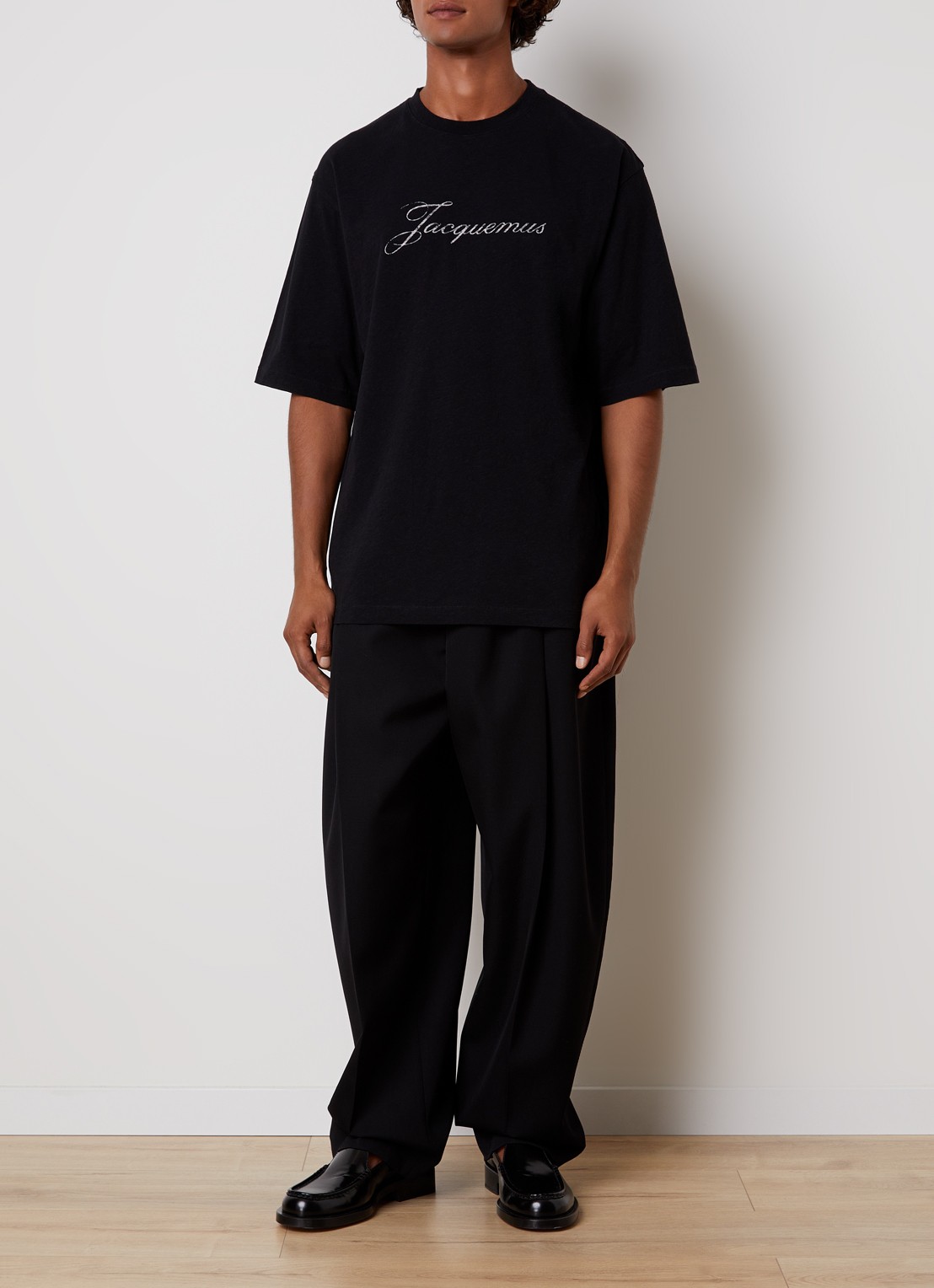 Jacquemus T-shirt met logoprint - voorkant 5 zwart