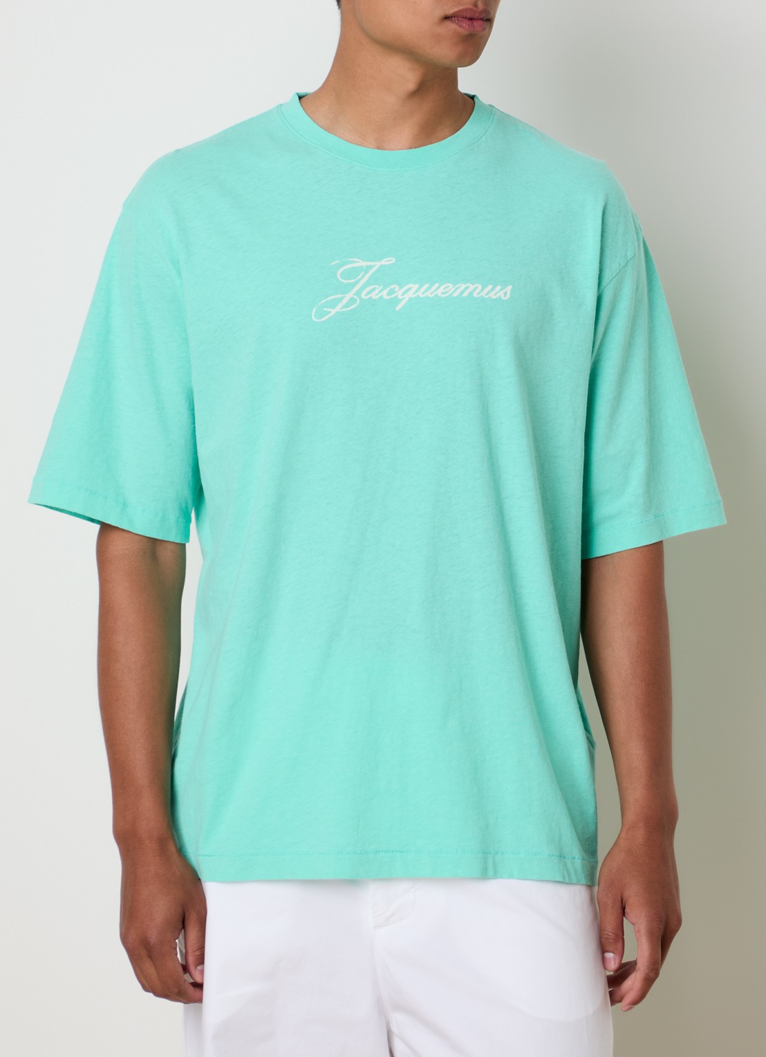 Jacquemus T-shirt met logoprint - detail 3 turquoise