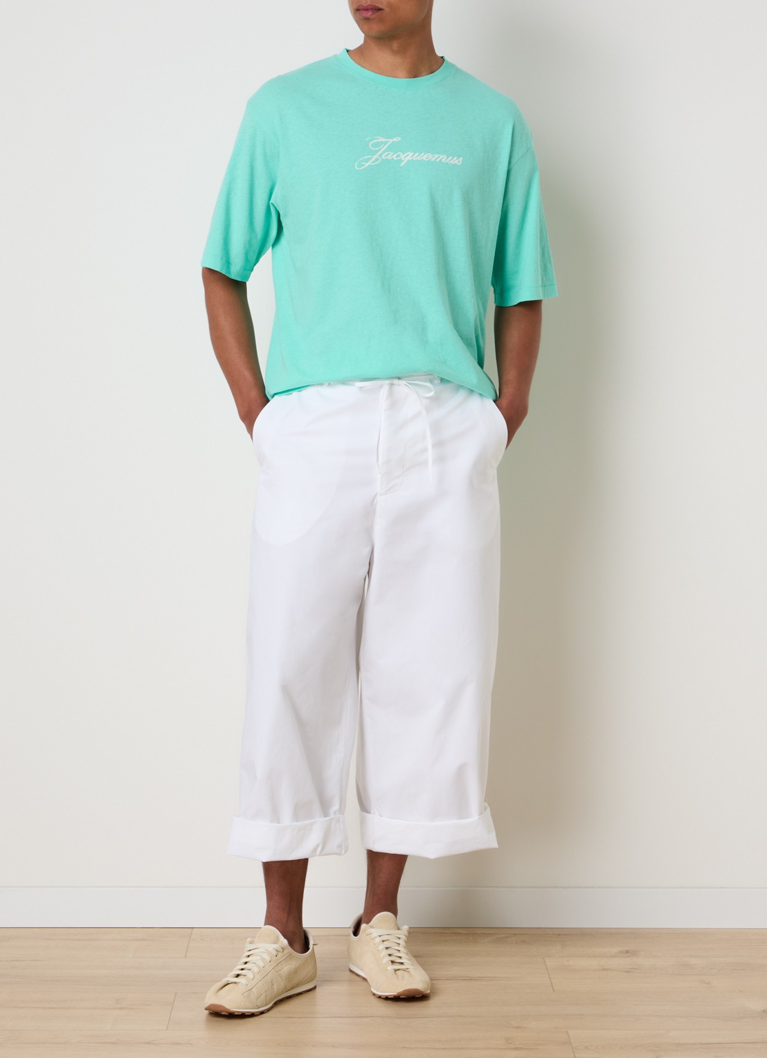 Jacquemus T-shirt met logoprint - voorkant 2 turquoise