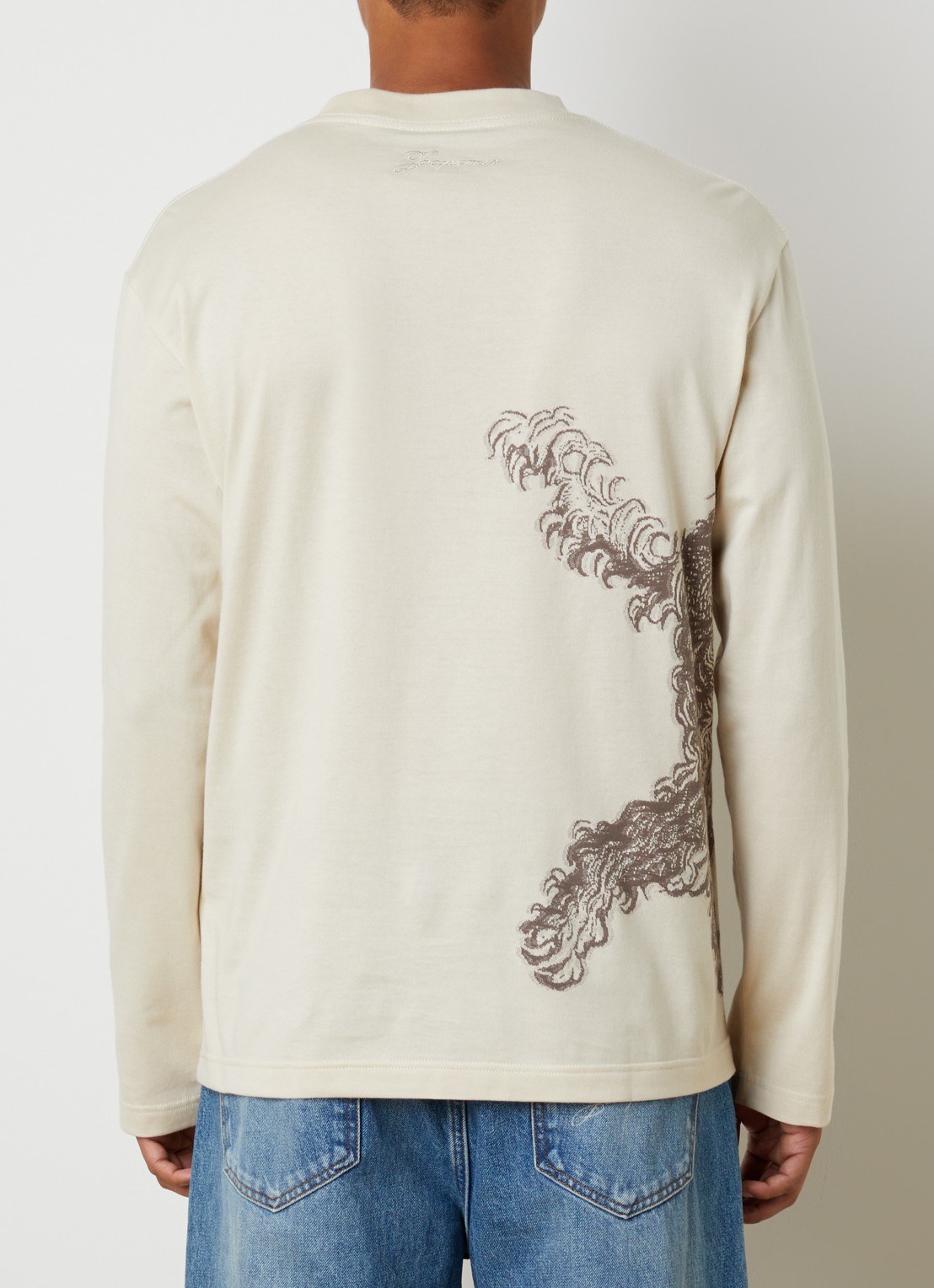 Jacquemus T-shirt met logoprint - achterkant 3 beige