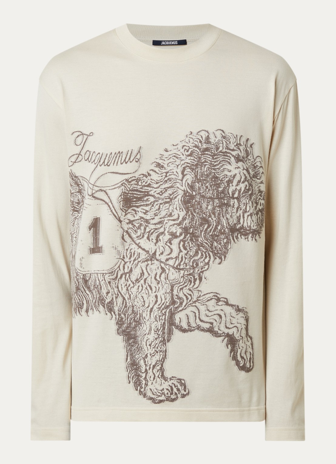 Jacquemus T-shirt met logoprint - voorkant 4 beige