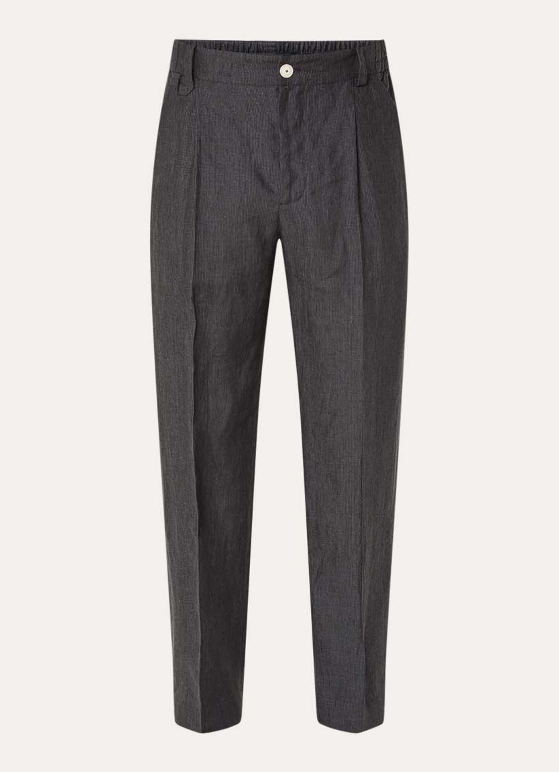 Jacquemus Tapered fit pantalon van linnen met streepprint - voorkant 5 donkergrijs