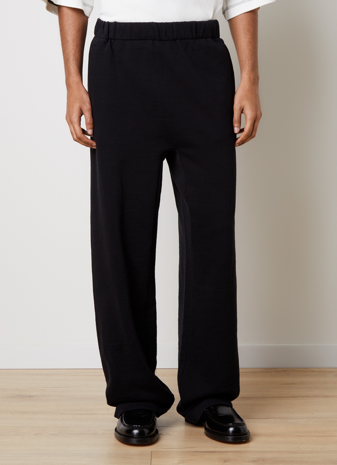 Jacquemus Wide fit broek met logo en steekzakken - detail zwart