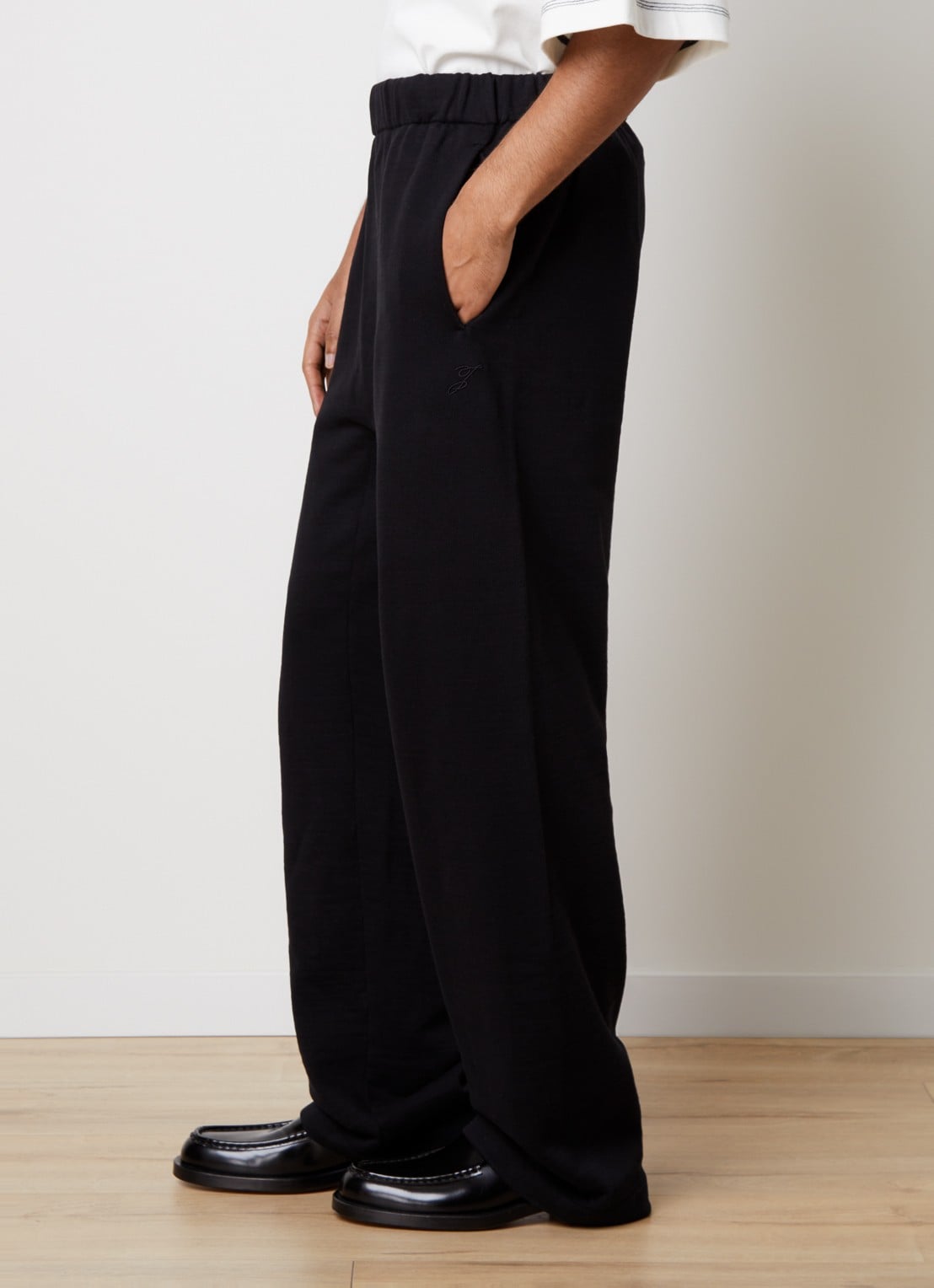 Jacquemus Wide fit broek met logo en steekzakken - detail 2 zwart