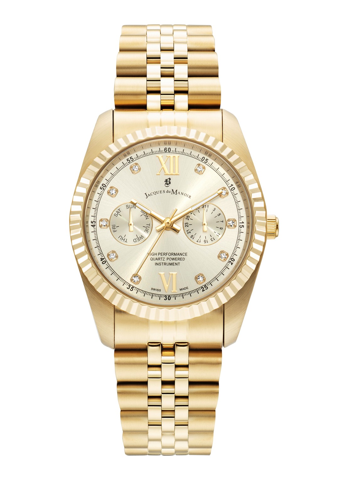 Jacques du Manoir Inspiration Multifunction horloge JWN06103 - voorkant goud