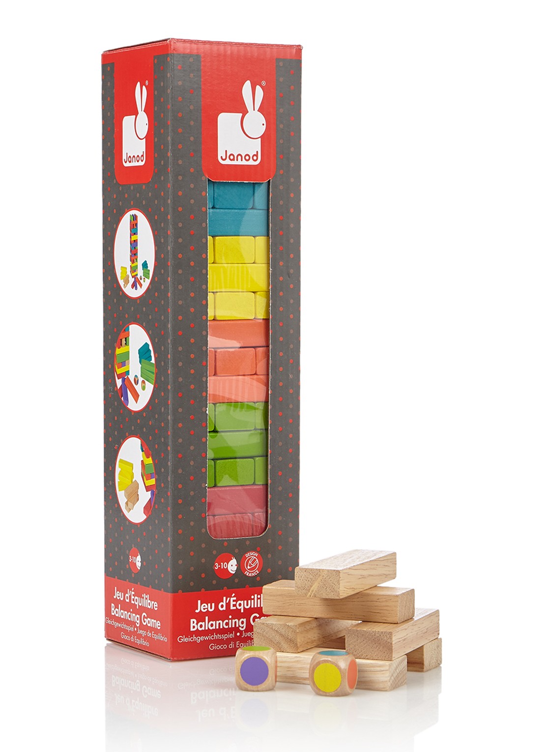 Janod Evenwichtsspel met blokken - voorkant multicolor