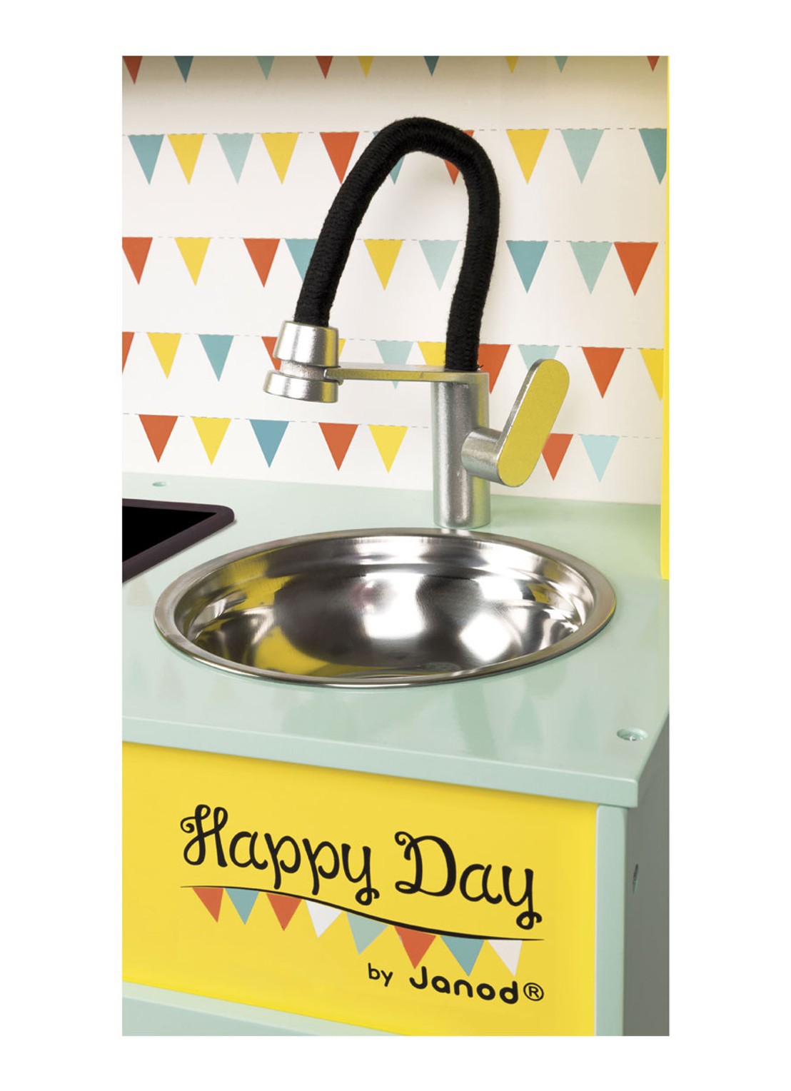 Janod Happy Day houten keukentje - detail 2 geel