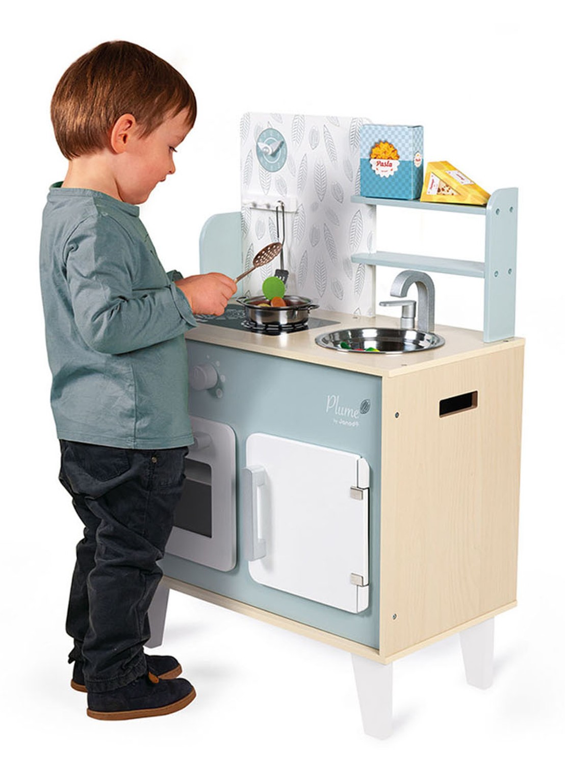 Janod Kinderkeuken - Plume  - voorkant 2 lichtblauw