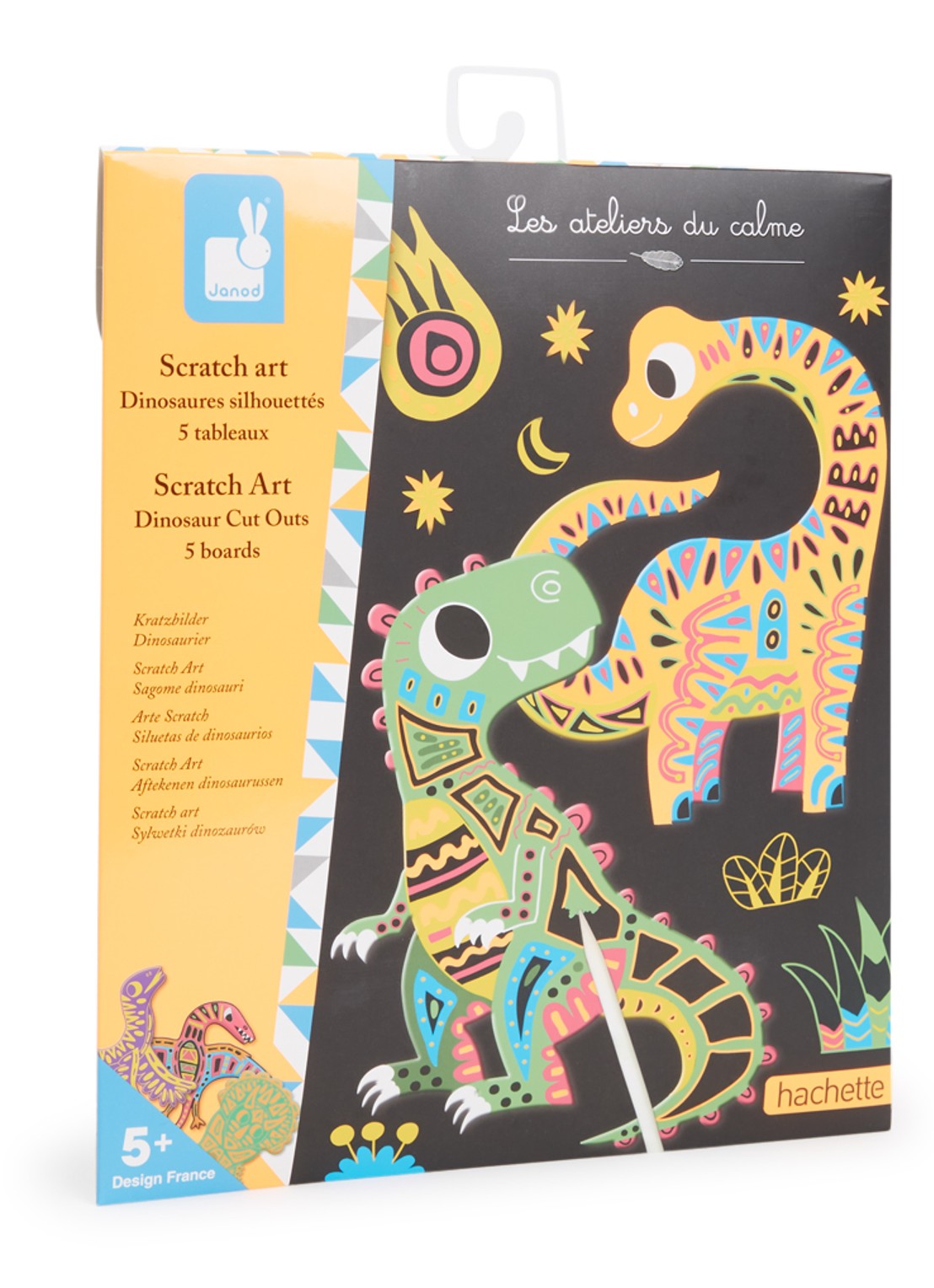 Janod Scratch Art Dino knutselset 6-delig - voorkant 2 undefined