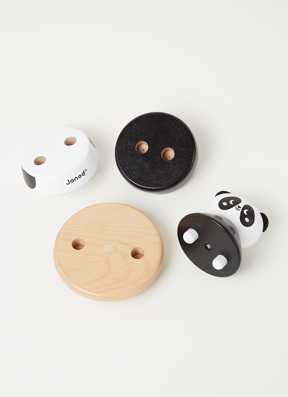 Janod Stapeltuimelaar panda 15 cm - detail zwart
