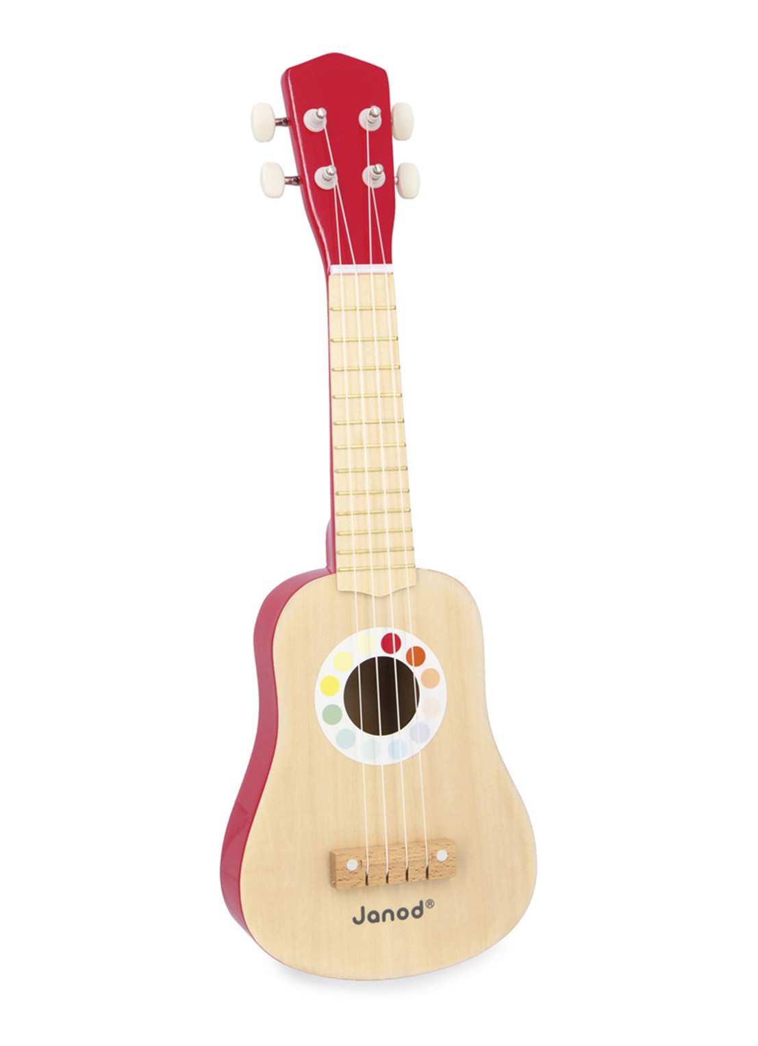 Janod Ukulele met stippendessin - voorkant 2 multicolor