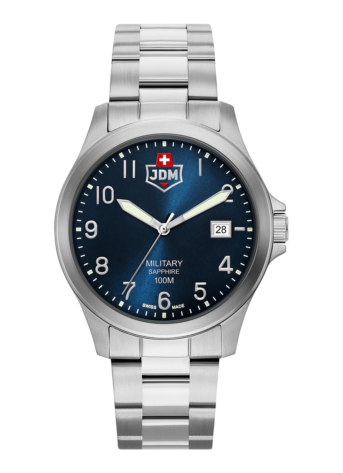 JDM Military Alpha I horloge JDM-WG001-05 - voorkant zilver