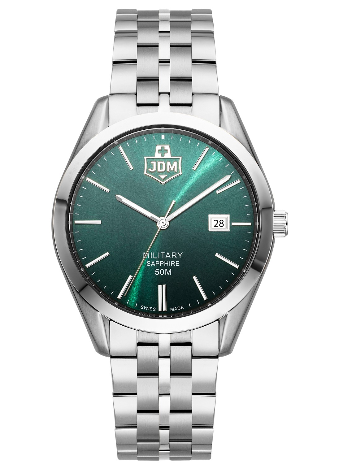 JDM Military Interlaken Gents horloge JDM-WG023-01 - voorkant 3 zilver