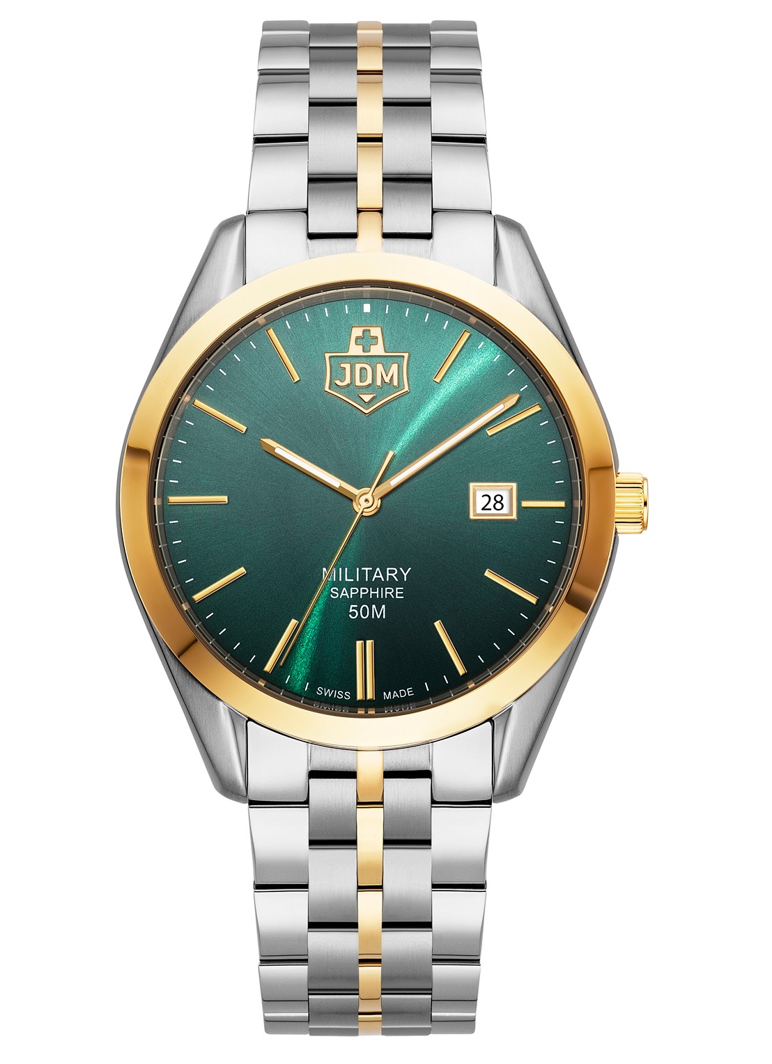 JDM Military Interlaken Gents horloge JDM-WG023-06 - voorkant zilver
