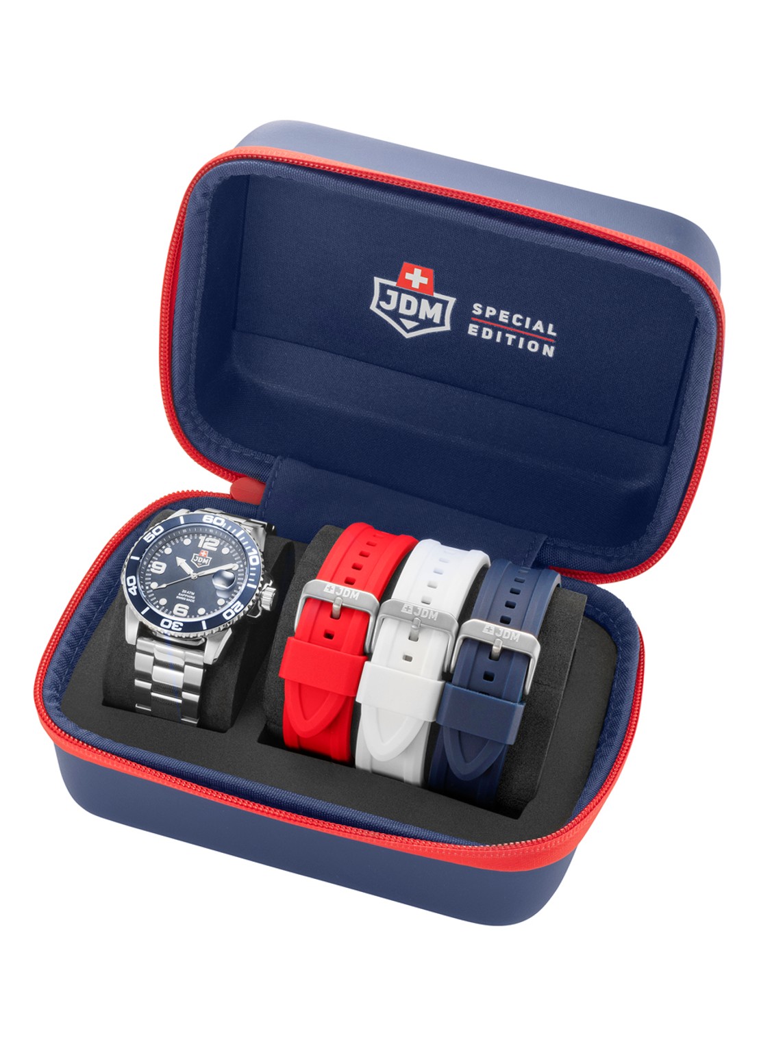 JDM Military Mike PLUS horloge JDM-WG029-02 - voorkant 5 zilver