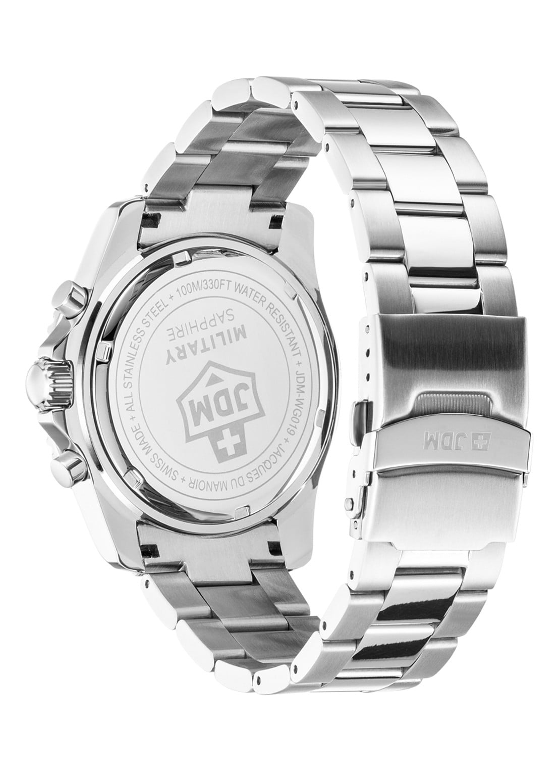 JDM Military Sierra Chrono horloge JDM-WG019-01 - detail zilver