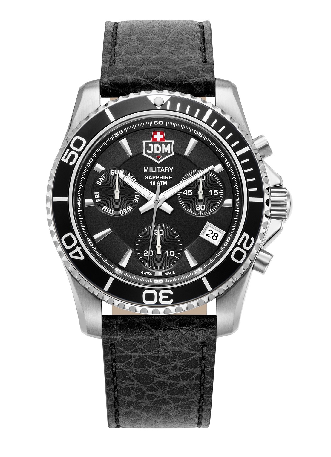 JDM Military Sierra Chrono horloge JDM-WG019-05 - voorkant 3 zilver