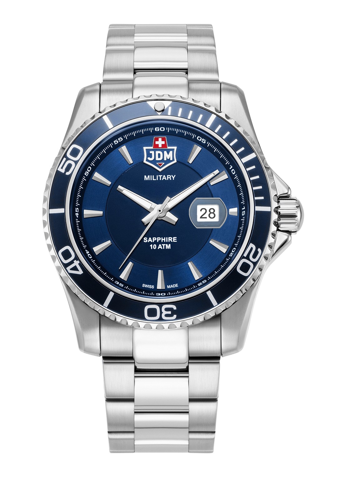 JDM Military Sierra horloge JDM-WG022-01 - voorkant zilver