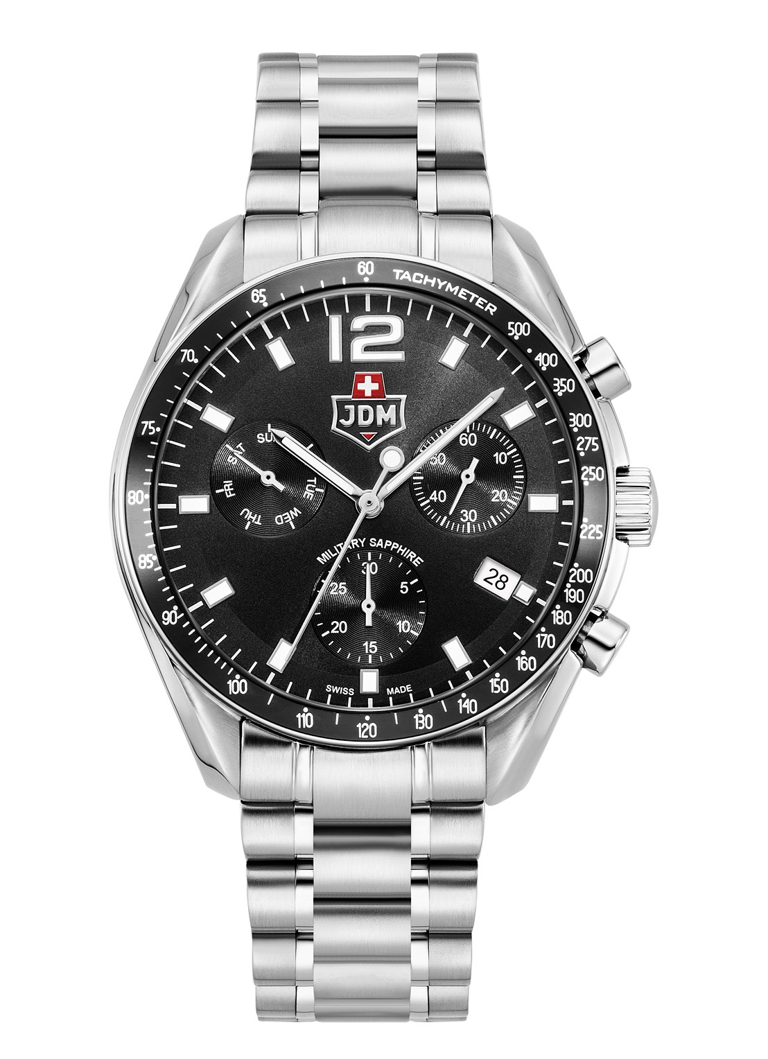 JDM Military Swiss Precision horloge JDM-WG021-01 - voorkant 3 zilver