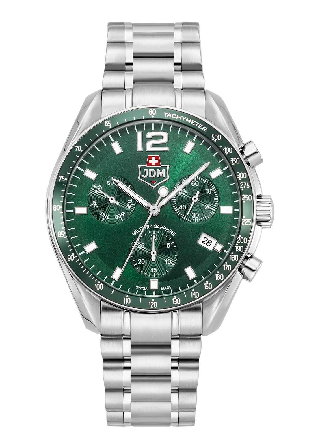 JDM Military Swiss Precision horloge JDM-WG021-03 - voorkant 3 zilver