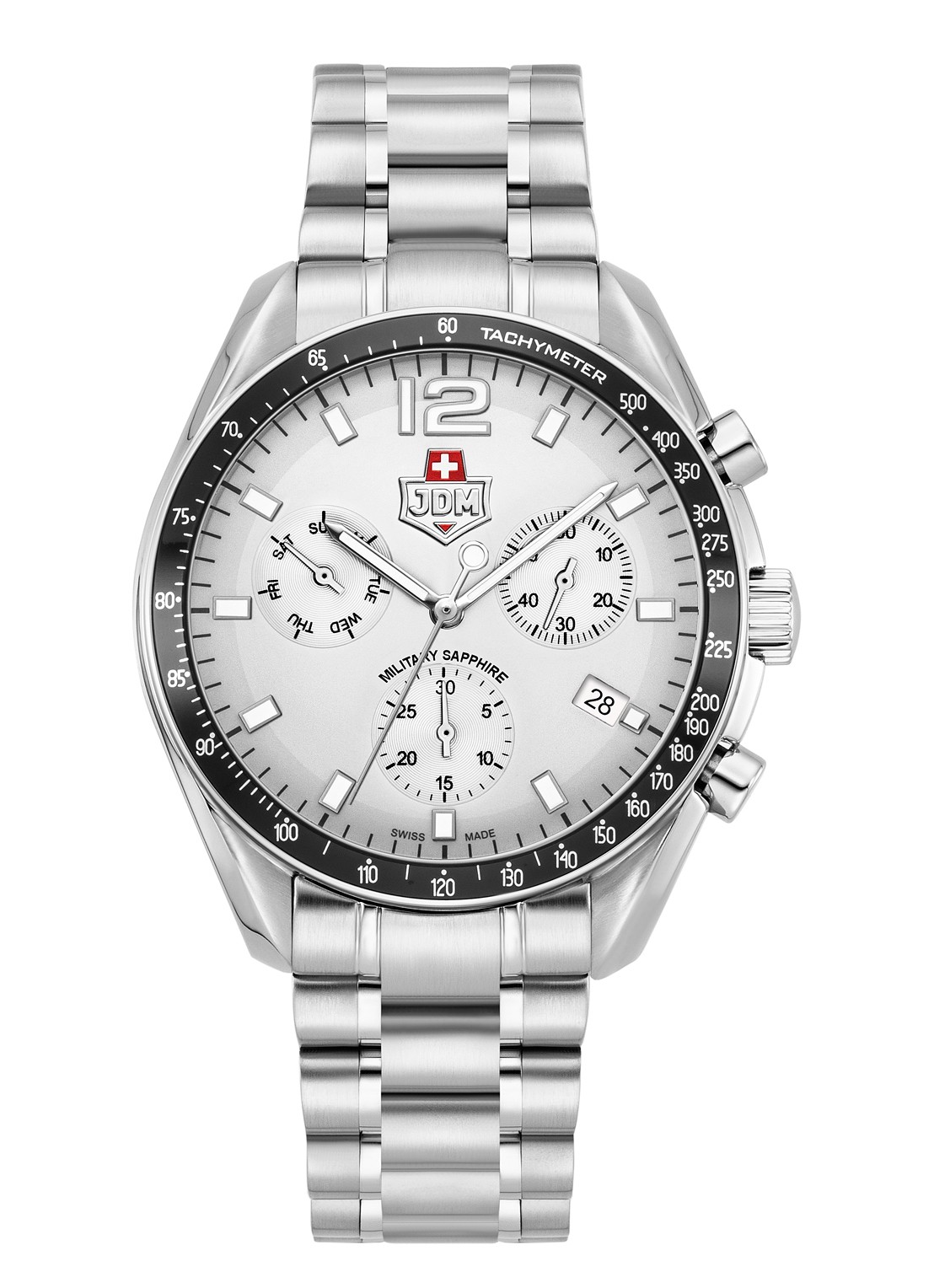 JDM Military Swiss Precision horloge JDM-WG021-04 - voorkant 3 zilver