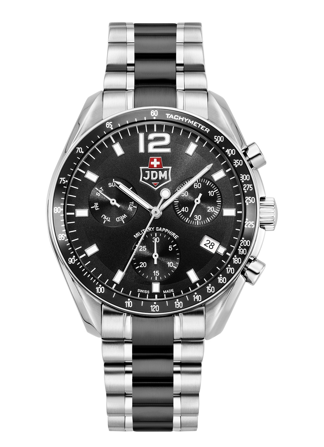 JDM Military Swiss Precision horloge JDM-WG021-05 - voorkant 3 zilver