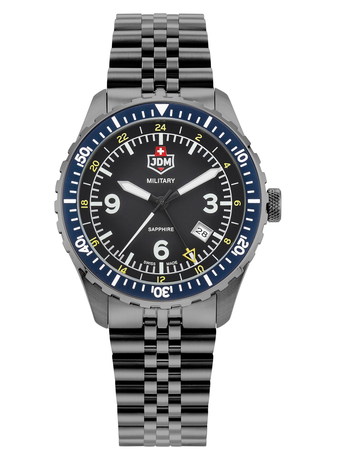 JDM Military Wingman horloge JDM-W028-02 - voorkant 3 antraciet