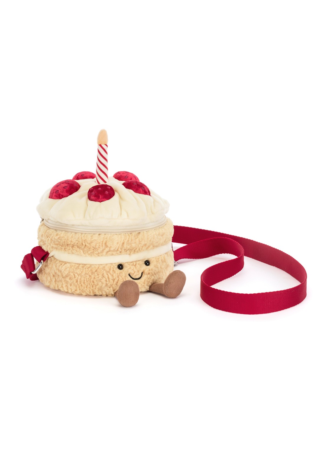 Jellycat Amusables Birthday Cake knuffeltas - voorkant 5 beige