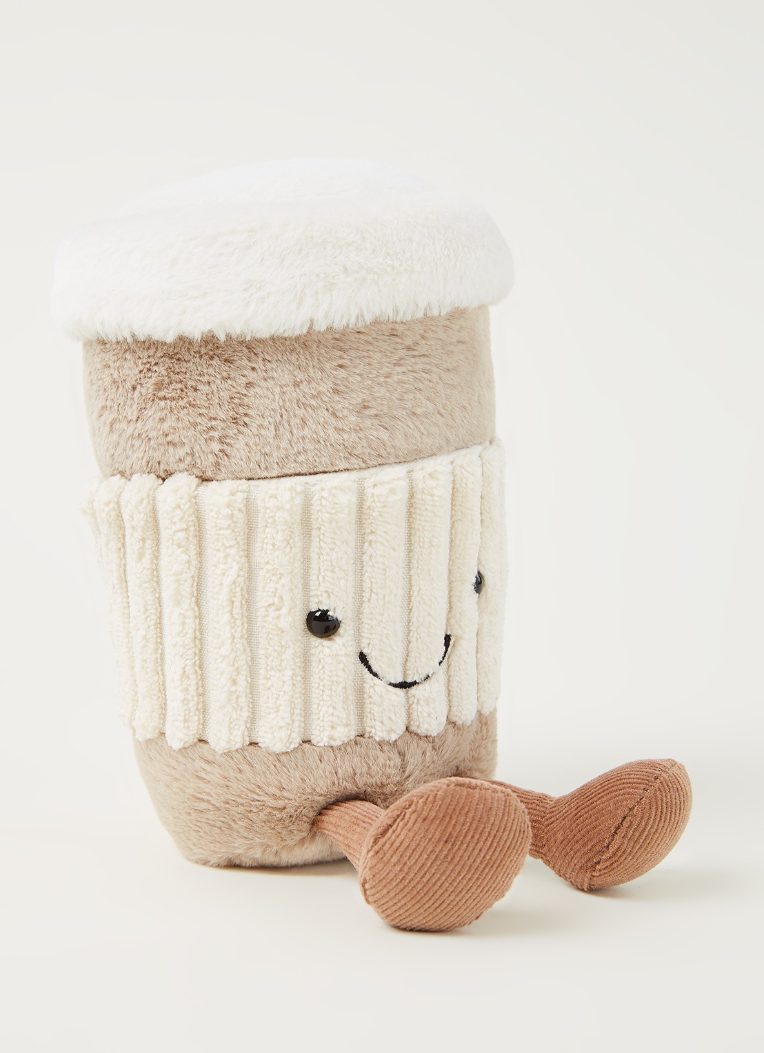 Jellycat Amuseable Coffee-To-Go knuffel 15 cm - voorkant 2 bruin