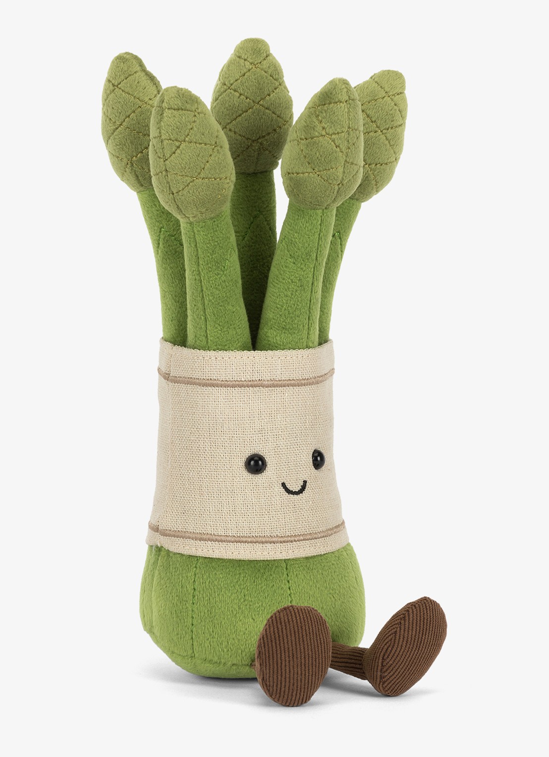 Jellycat Amuseables Asparagus knuffel 22 cm - voorkant multicolor