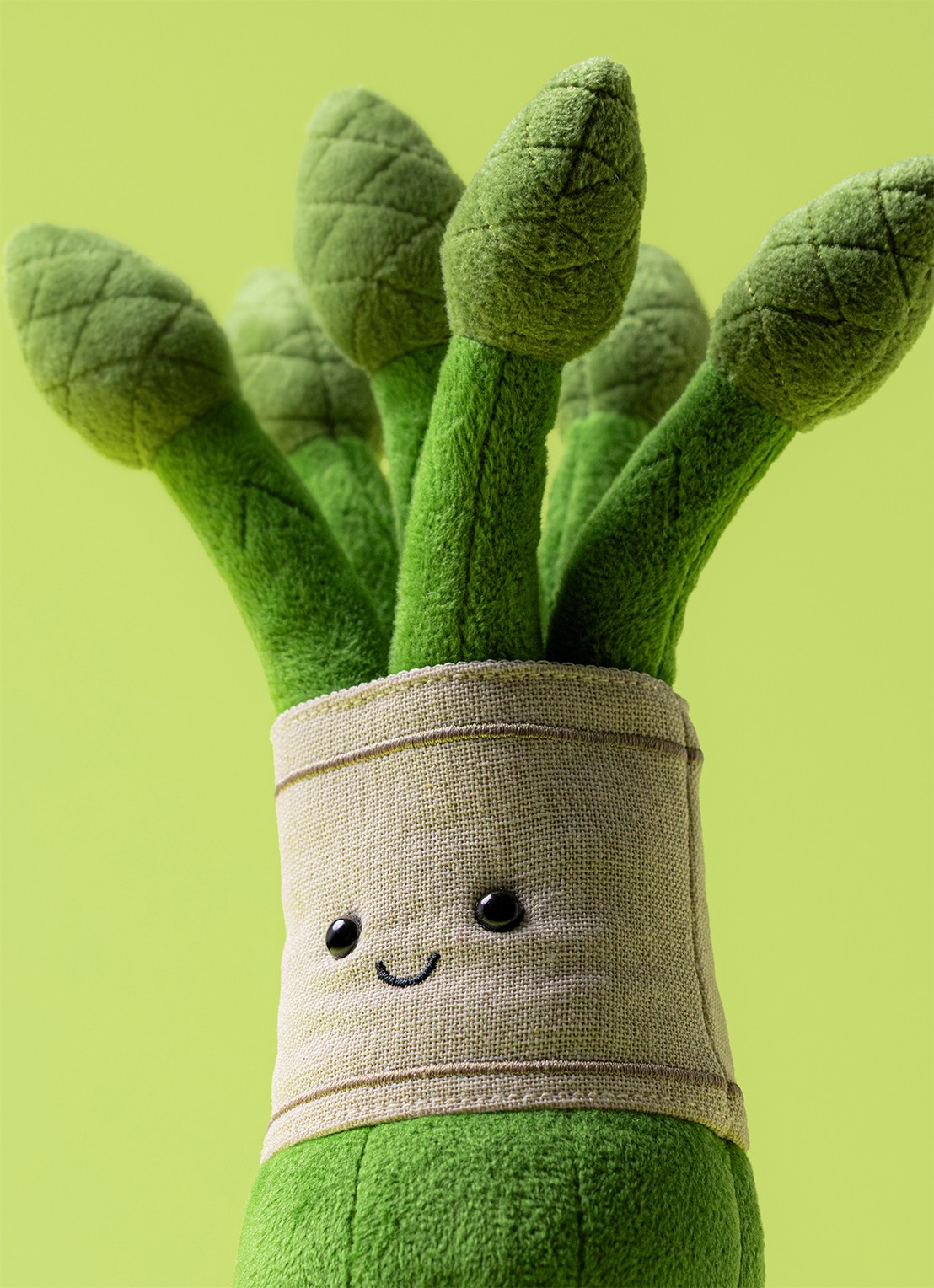 Jellycat Amuseables Asparagus knuffel 22 cm - voorkant 2 multicolor