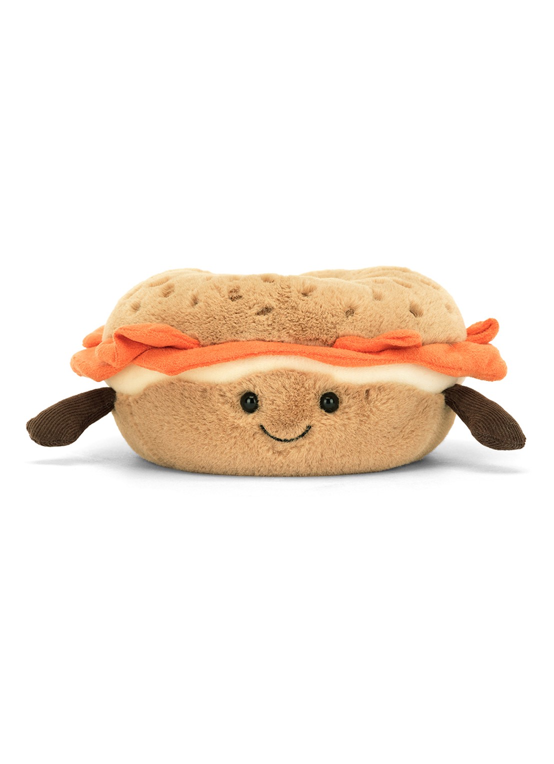 Jellycat Amuseables Bagel knuffel 7 cm - detail beige