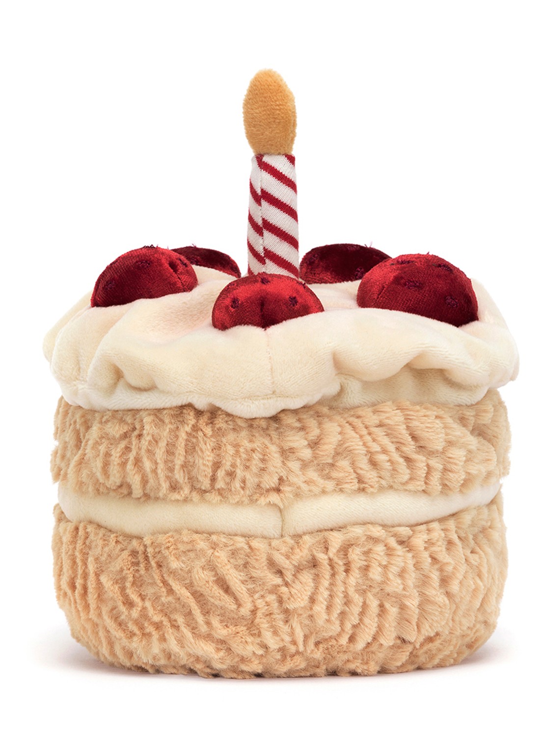 Jellycat Amuseables Birthday Cake knuffel 16 cm - achterkant 5 bruin