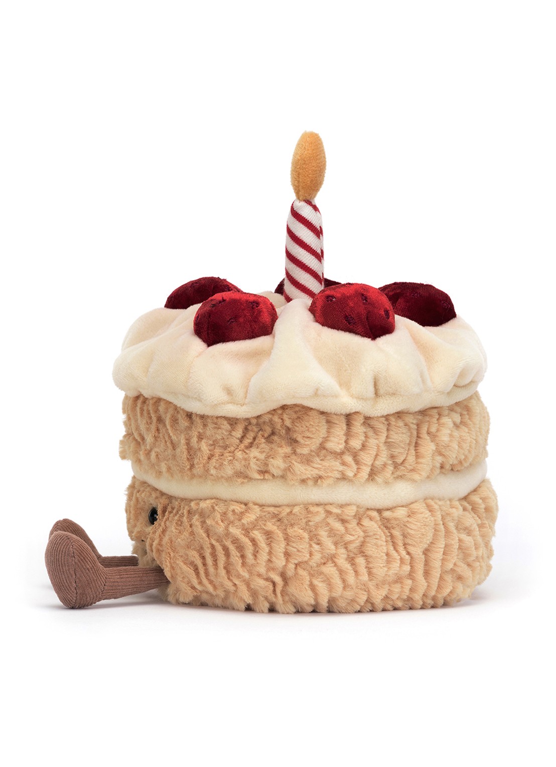 Jellycat Amuseables Birthday Cake knuffel 16 cm - detail 3 bruin