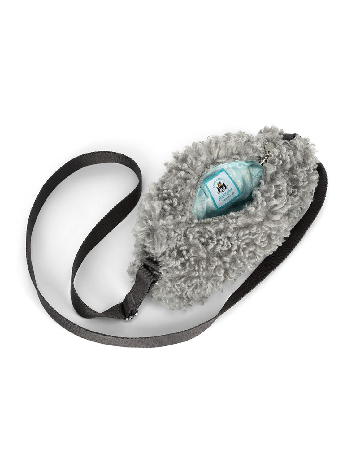 Jellycat Amuseables Cirrus Storm Cloud knuffeltas 20 cm - voorkant grijs